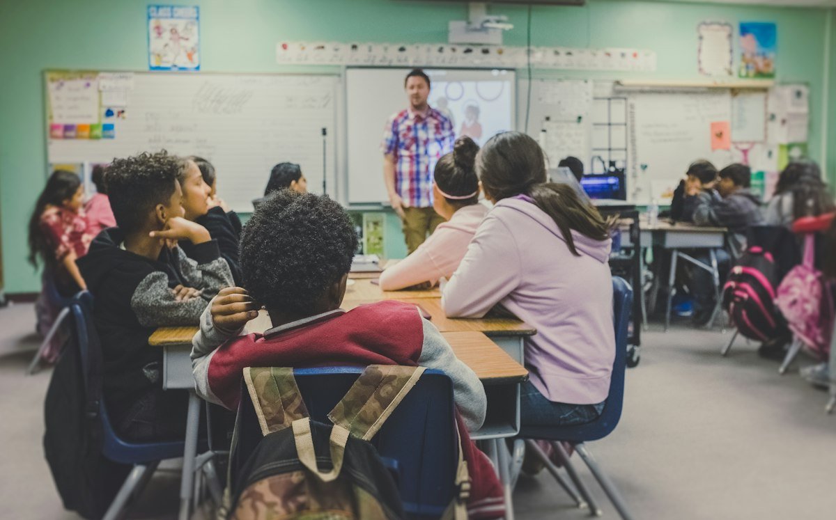 Teacher taking a class