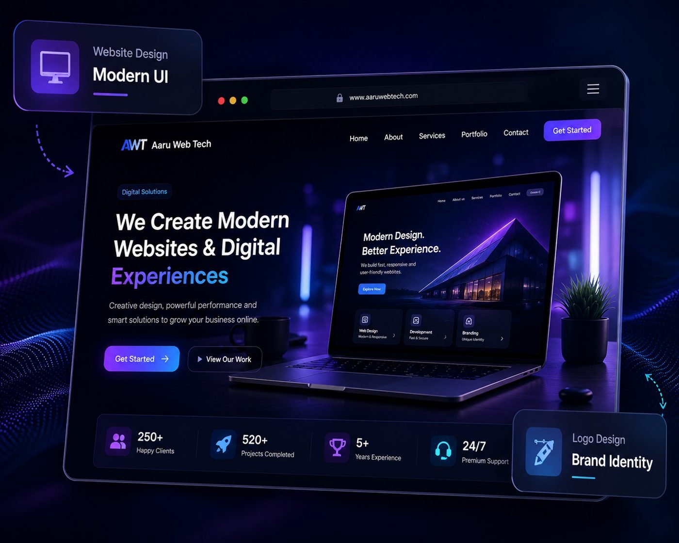 Aaru Web Tech agency website concept