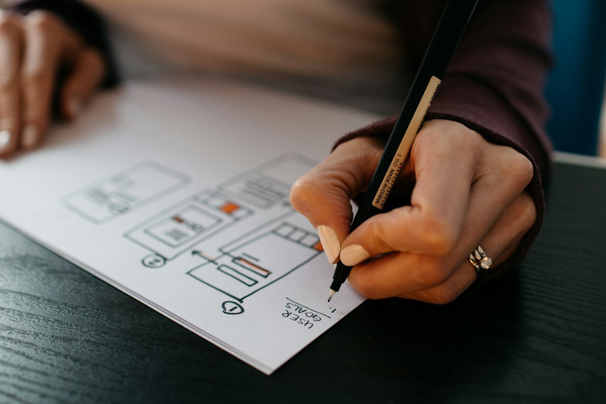 Website wireframe sketch